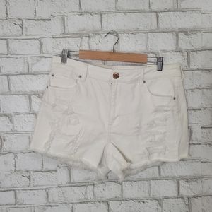 NWT AEO hi-rise shortie jean shorts